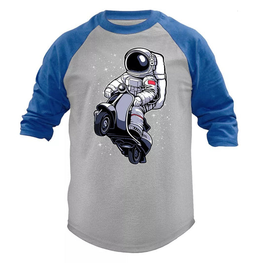 Astronut Scooter Funny Joke Humor Humorous Graphic 3/4 Sleeve Raglan T-shirt